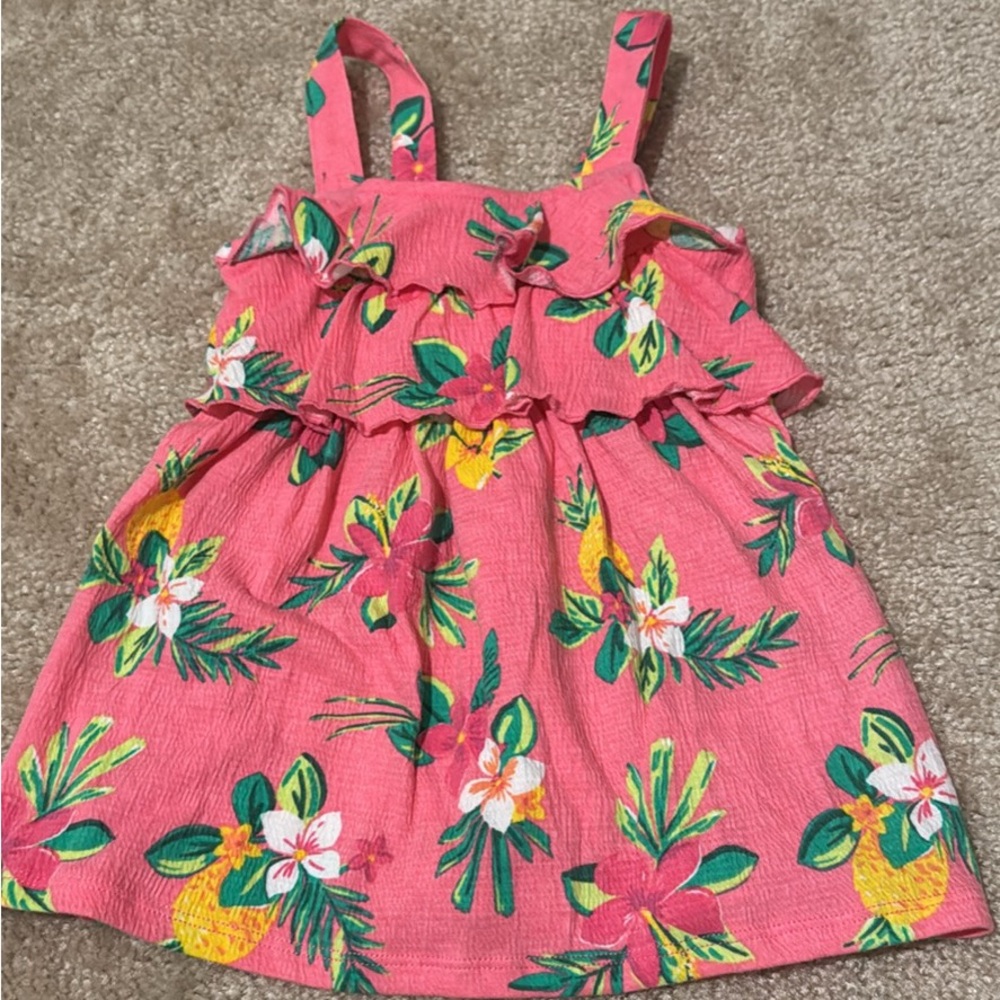 NWT tropical print dress for baby girl, size 12M